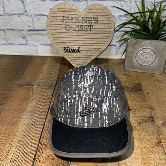 Nike AW84 5-Panel Abstract Pattern Shard Adjustable Dri Fit Hat Running Cap - Picture 3 of 8